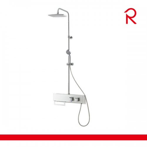 로얄앤컴퍼니 선반형 선반샤워 수건걸이 RBS781 사각 해바라기 수전