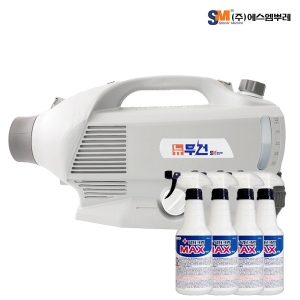 에스엠뿌레 무건 무선 방역기+살균소독제 닥터크린맥스 4개