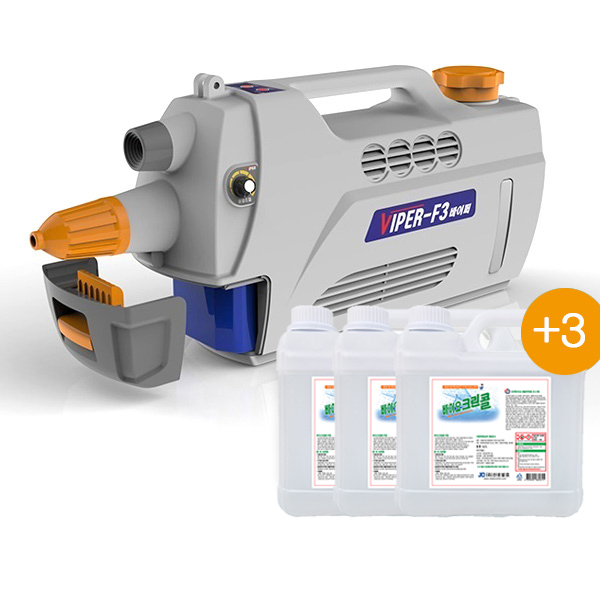 바이퍼F3 무선 방역기 소독 바이퍼젯+살균소독수4.2L 3통