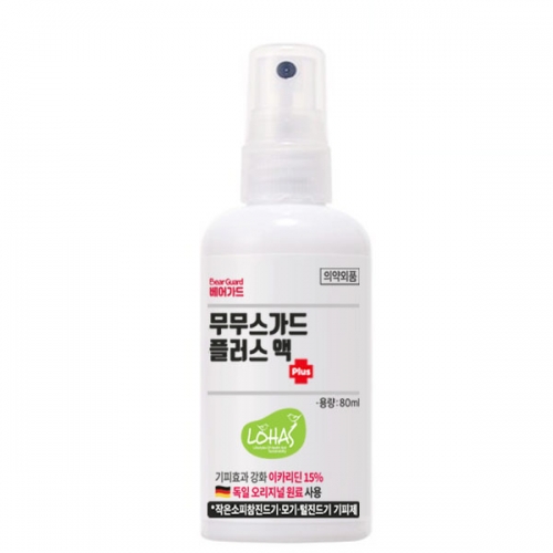 모기기피제 진드기퇴치제 베어가드 무무스가드플러스 80ml 이카리딘15%