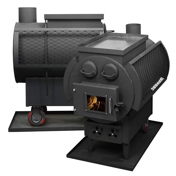 신일금속 누임화목난로 대형 SL-120C 요리판 고구마 망부착 장작 캠핑 야외