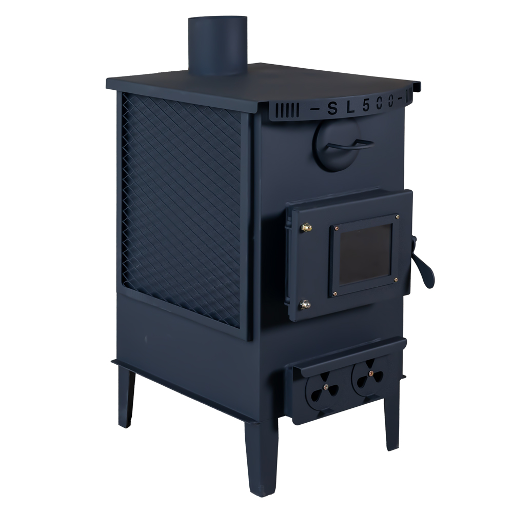 신일금속 화목난로 사각난로 SL-500 망부착 장작 캠팽 야외