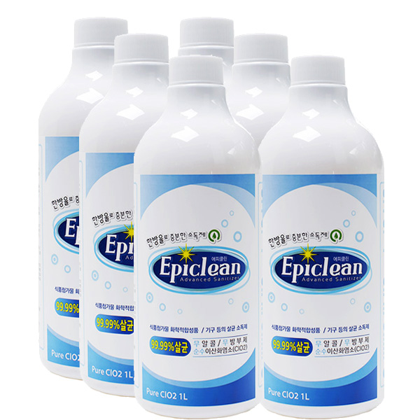 성찬 에피클린 1L 6개 뿌리는 살균소독제 이산화염소 CIO2 과일 야채 Epiclean