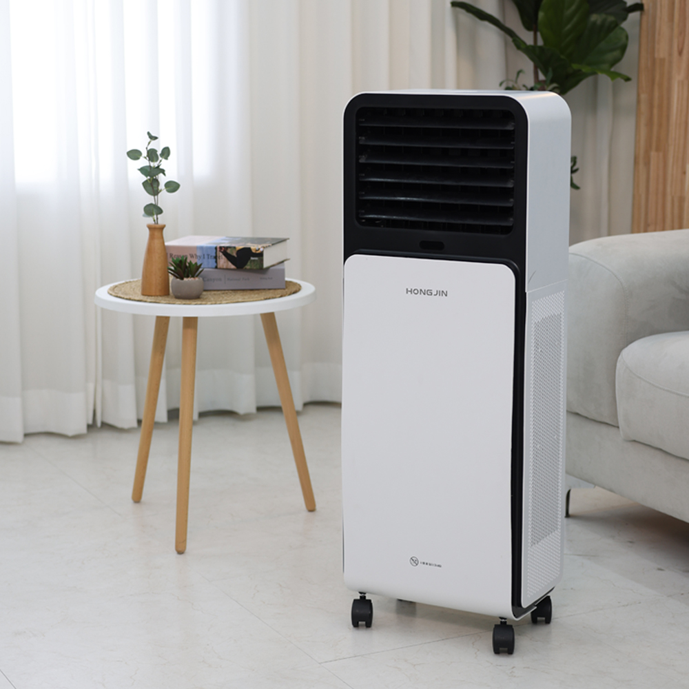 홍진테크 PTC 전기 온풍기 온도감지 에코모드 좌우회전 히터 난로 사무실 타이머 HJH-3300