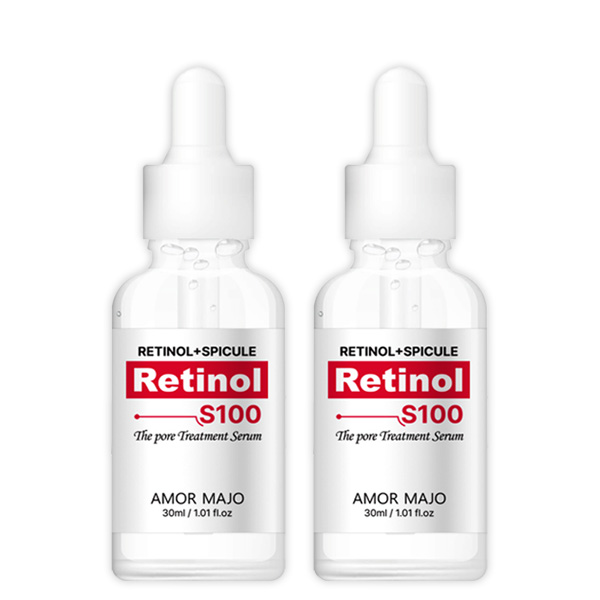 아모르마호 더 포어 트리트먼트 S100 30ml x 2개 레티놀 스피큘 세럼 앰플 에센스