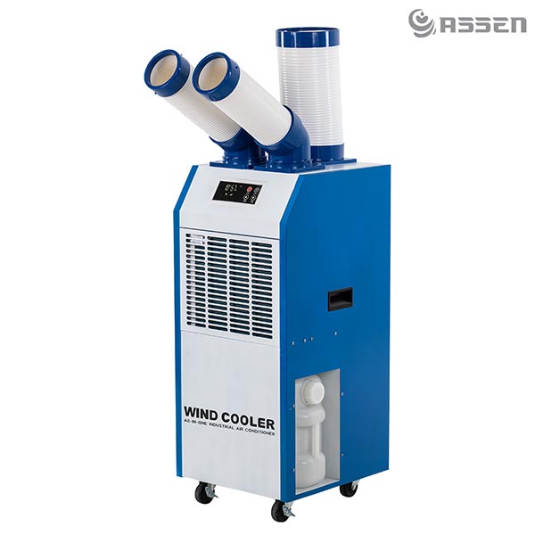 아쎈 이동식 에어컨 AT-4400 물통형 2구 코끼리 산업용 에어컨 냉방능력 5등급 타이머 주차장 사무실 창고