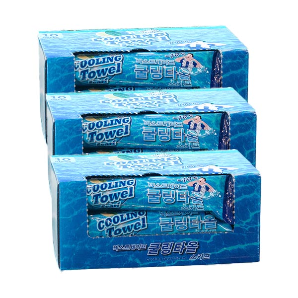 넥스트세이프 특대형 쿨링타올 70x25cm 10매 3개 -10도 아이스 스카프 냉감 등산 골프 운동