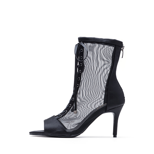 새틴 시스루 오픈토힐(블랙)