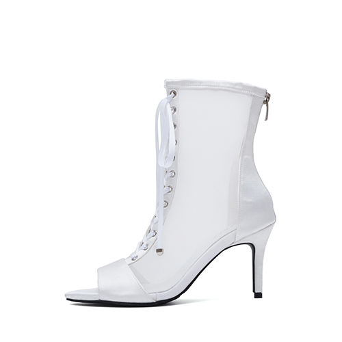 [New Color] 새틴 시스루 오픈토힐(화이트)