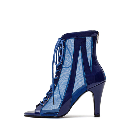 [New Color] SSIMEEZ Vol.2 시스루 페이턴트 콤비 오픈토힐(네이비)