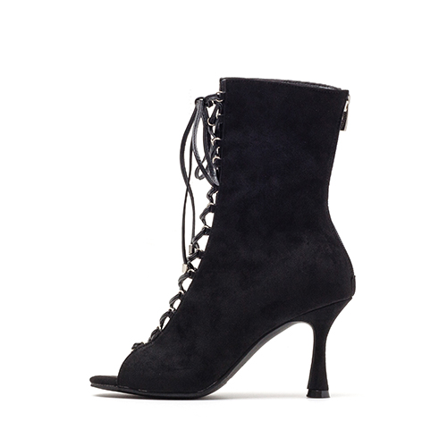 스웨이드 크로스링 오픈토힐(블랙)