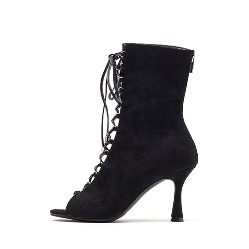 스웨이드 크로스링 오픈토힐(블랙)