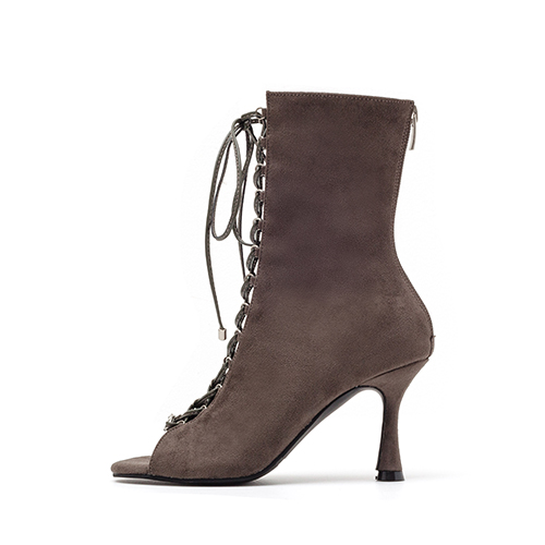 스웨이드 크로스링 오픈토힐(카키)