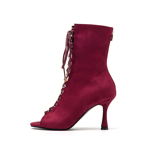 스웨이드 크로스링 오픈토힐(레드)