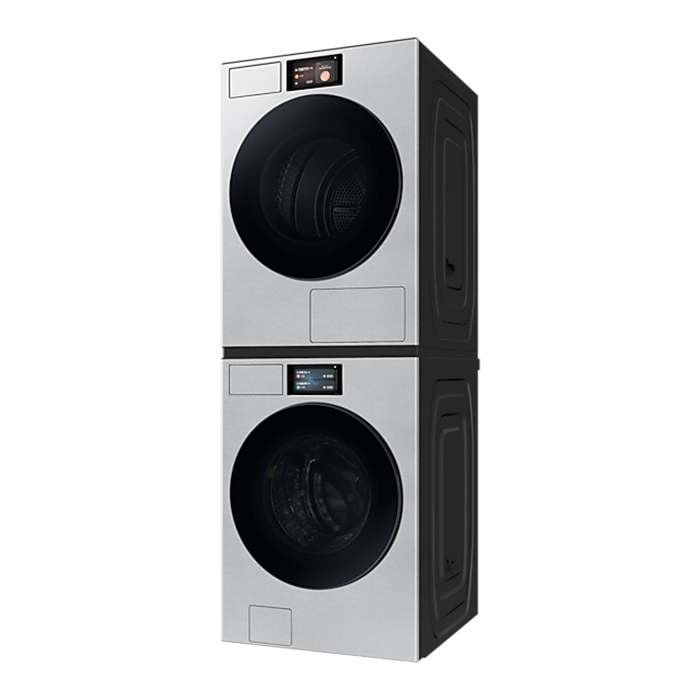 삼성 비스포크 AI 세탁기+건조기 25/22kg (177.8mm LCD)+상단 설치 키트 WF90F2522ACHT