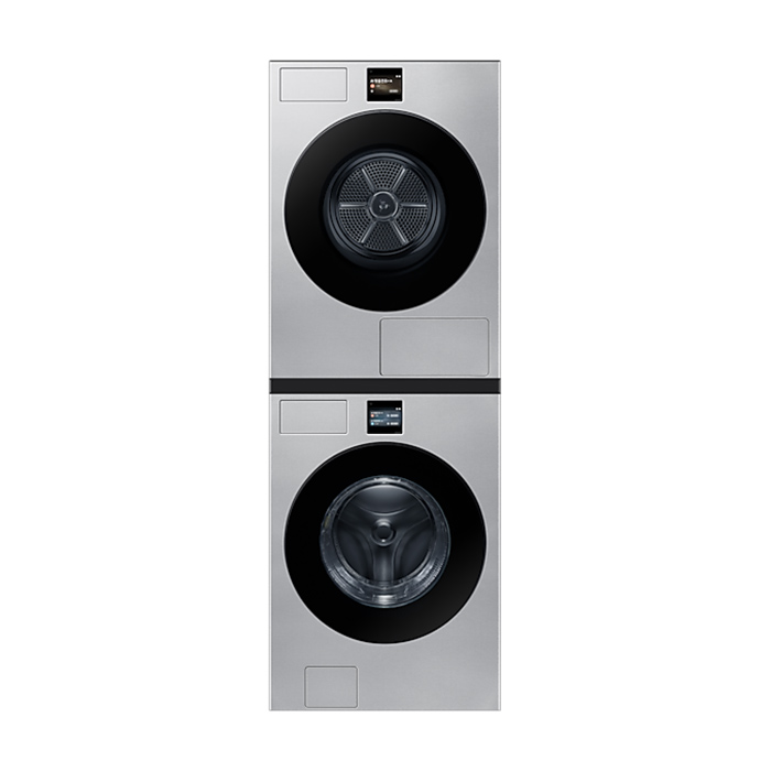 삼성 비스포크 AI 세탁기 건조기 세트 25/20kg + 상단 설치 키트 WF80F2520BDHT 실버스틸