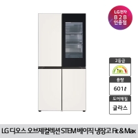 [LG B2B] LG 디오스 오브제컬렉션 STEM 베이직 4도어 601L 노크온 냉장고 Fit & Max M626GBB352 (2등급/베이지)