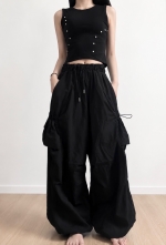 [UNISEX] 빅포켓 스트링 벌룬 카고팬츠