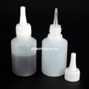 국내 유일 50ml 유통용 뾰족캡용기 HDPE(반투명) 850개,주입구3.1mm,액상병,약품병,주문생산