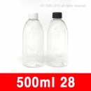 500ml 일반캡용기 145개이상구매(PET,28파이,투명,흰색) 단마개용기 화장품용기 약품용기 소스용기 액체용기 세제용기 PMB-T28T500BC PMB-T28W500BC)