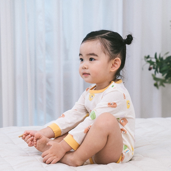 [베이비붐] 항균 메쉬 바디슈트 코튼 밤부 아기 신생아 유아 봄 여름 수트