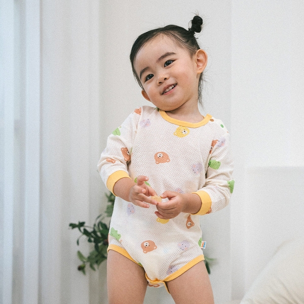 [베이비붐] 항균 메쉬 바디슈트 코튼 밤부 아기 신생아 유아 봄 여름 수트