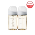 더블하트 모유실감 3세대 PPSU 새벽그레이 240ml 트윈팩