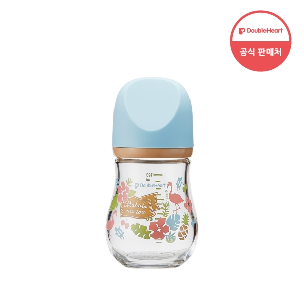 더블하트 마이프레셔스 유리젖병 하와이 160ml (노꼭지)