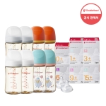 더블하트 모유실감 3세대 PPSU 160/240ml 트윈팩+모유실감 젖꼭지 2입(SS~3L)