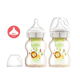 닥터브라운 와이드 옵션스+ PPSU 라이언 데코 젖병 2P 150ml