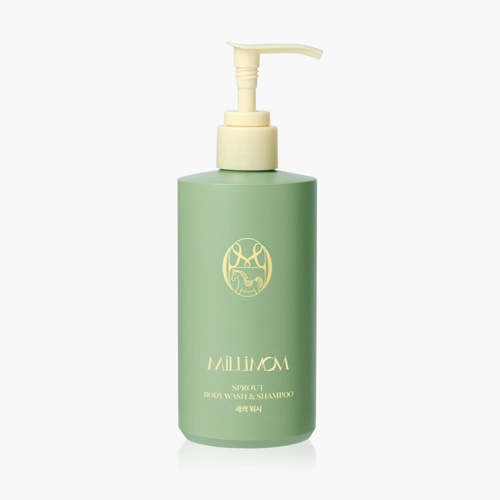 밀리맘 신생아 올인원 유아샴푸 아기바디워시 비건 새싹 워시 300ml