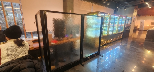 60T 강화유리파티션 사무용, 사무실파티션 (높이 1500) 아쿠아 유리