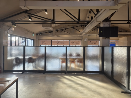 60T 강화유리파티션 사무용, 사무실파티션 (높이 1200) 아쿠아 유리