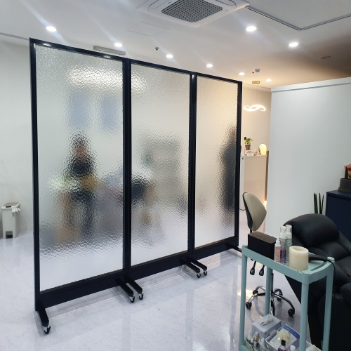 45T 강화유리파티션 사무용, 사무실파티션 (높이 2000) 아쿠아 유리