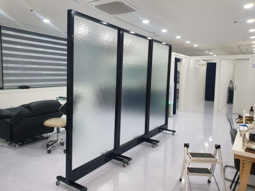 45T 강화유리파티션 사무용, 사무실파티션 (높이 2000) 아쿠아 유리