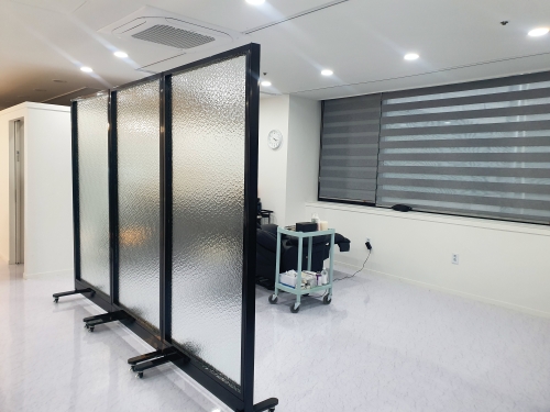 45T 강화유리파티션 사무용, 사무실파티션 (높이 2000) 아쿠아 유리