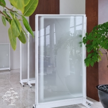 60T 강화유리 이동식파티션, 인테리어파티션 (높이 1800) 미스트/브론즈 유리