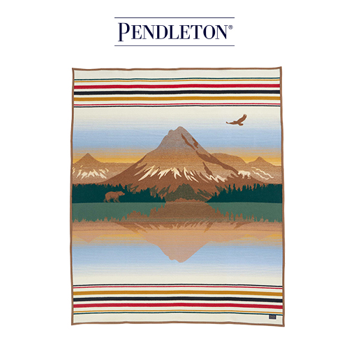 [ZE494-57348] 펜들턴 기모처리 된 자카드 블랭킷 로브 담요 - 글레이셔 픽스