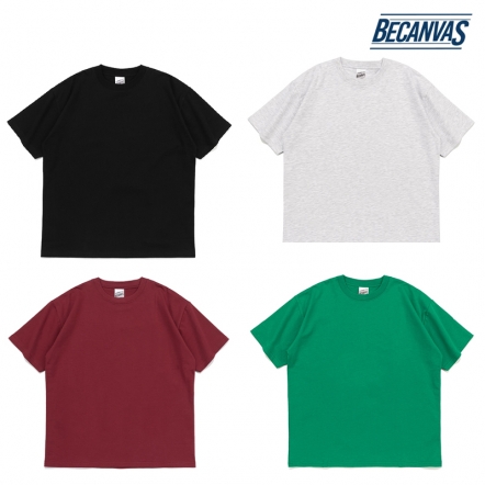 비캔버스 오버핏 32수 2합 무지티 반팔 티셔츠 단체티 학생 교복