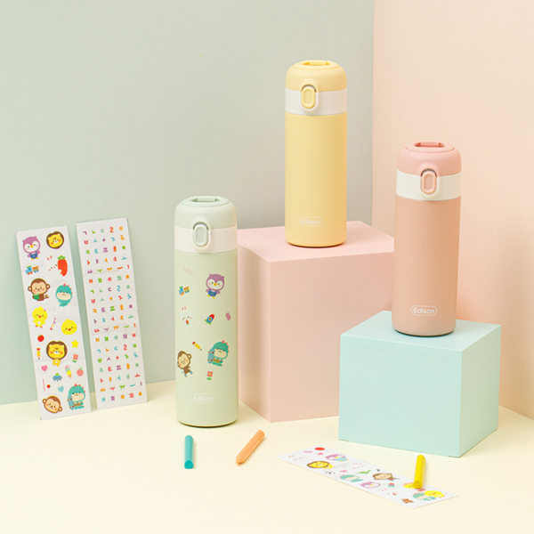 에디슨 프렌즈 원터치 키즈 텀블러 250ml 350ml 어린이 유치원 초등학생 보온병 물병