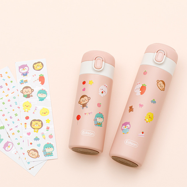 에디슨 프렌즈 원터치 키즈 텀블러 250ml 350ml 어린이 유치원 초등학생 보온병 물병