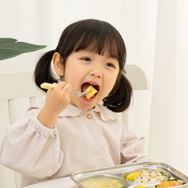 에디슨 2단계 오른손 스텐 젓가락 스푼 포크 케이스 세트 유아 어린이 교정젓가락