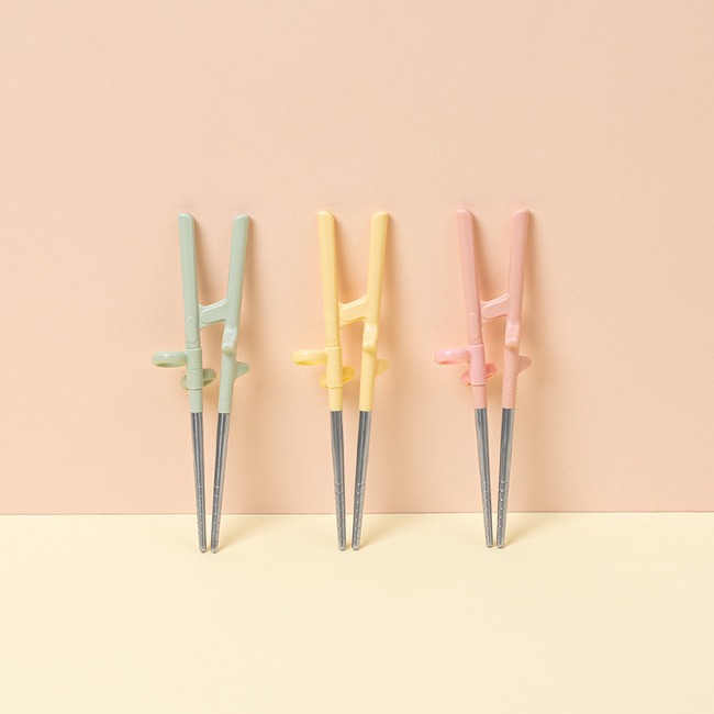 에디슨 2단계 오른손 스텐 젓가락 유아 어린이 교정젓가락