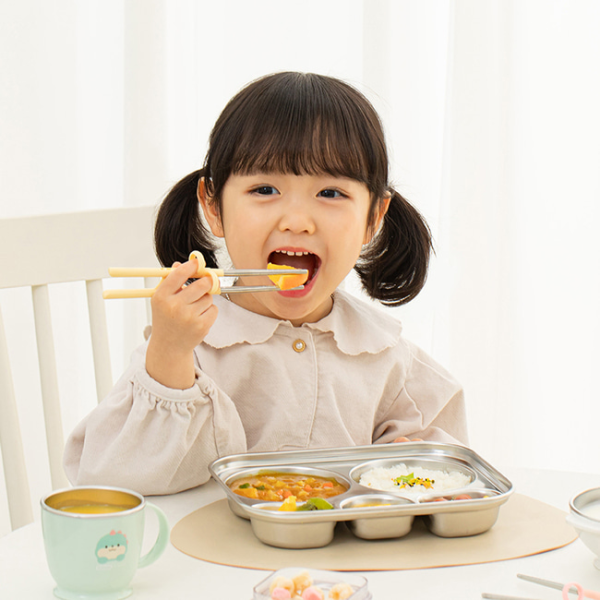 에디슨 2단계 오른손 스텐 젓가락 유아 어린이 교정젓가락