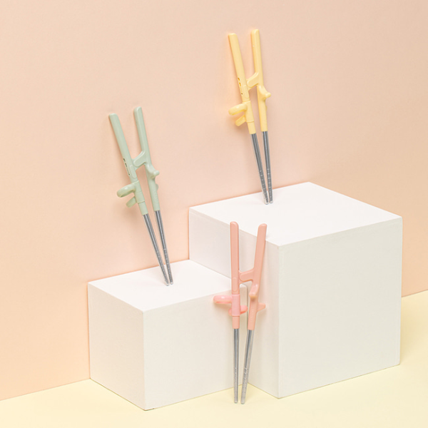 에디슨 2단계 오른손 스텐 젓가락 유아 어린이 교정젓가락