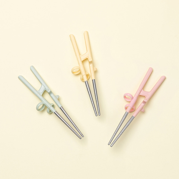 에디슨 2단계 오른손 스텐 젓가락 유아 어린이 교정젓가락