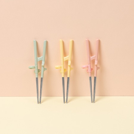 에디슨 2단계 오른손 스텐 젓가락 유아 어린이 교정젓가락