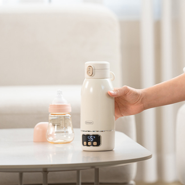 에디슨 휴대용 무선 원터치 가열 분유 보온병 여행용 외출용 분유포트 500ml