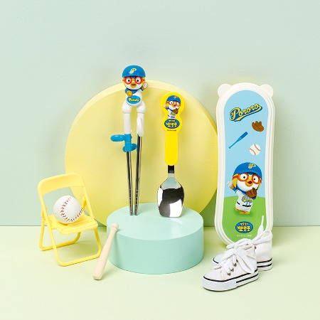 에디슨 야구 뽀로로 이지 스텐 교정 유아젓가락 수저 케이스 세트 1단계 어린이집준비물