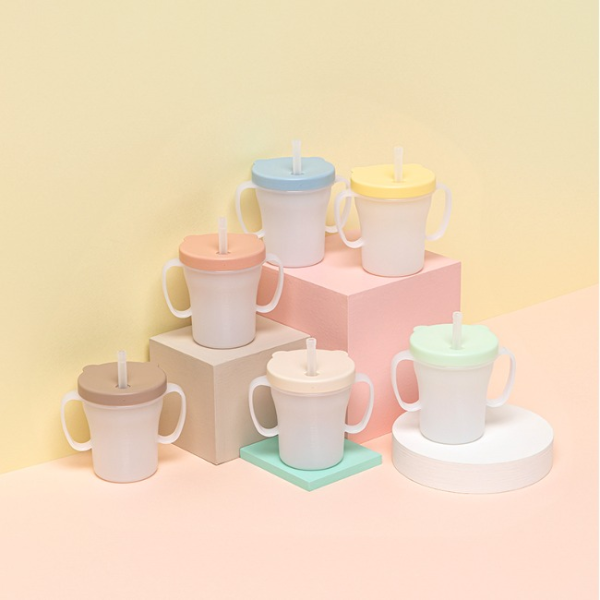 에디슨 베이비 흘림방지 빨대컵 유아식기 초기이유식준비물 어린이집물통 아기빨대컵